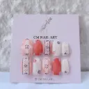 穿戴甲-橙紅啞面花磚