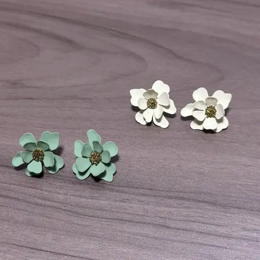 山茶花耳環